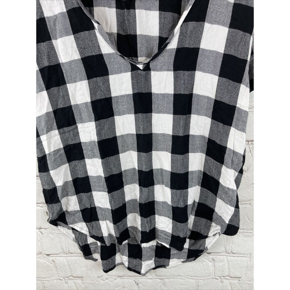 Anthropologie Cloth & Stone Gingham Checkered Print Tunic Medium - Picture 2 of 5